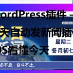 WordPress插件 – 每天自动发新闻插件60S看懂今天-彤姐小阁博客网