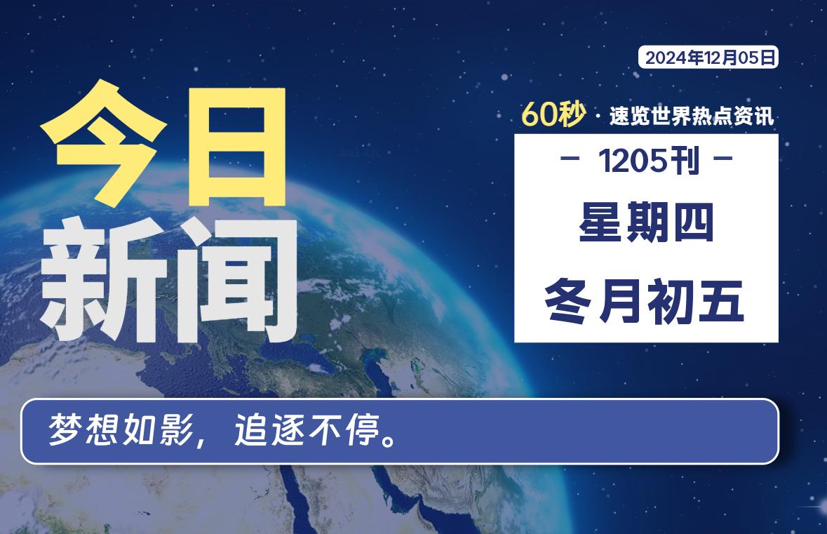 12月05日，星期四, 每天60秒读懂全世界！-彤姐小阁博客网